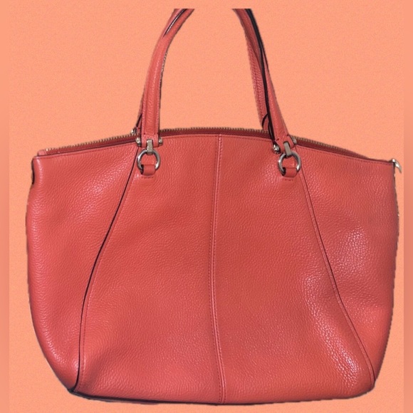 Coach Prairie Leather Satchel Crossbody Strap Lovely Orange Color Excellent Cond - Picture 6 of 17